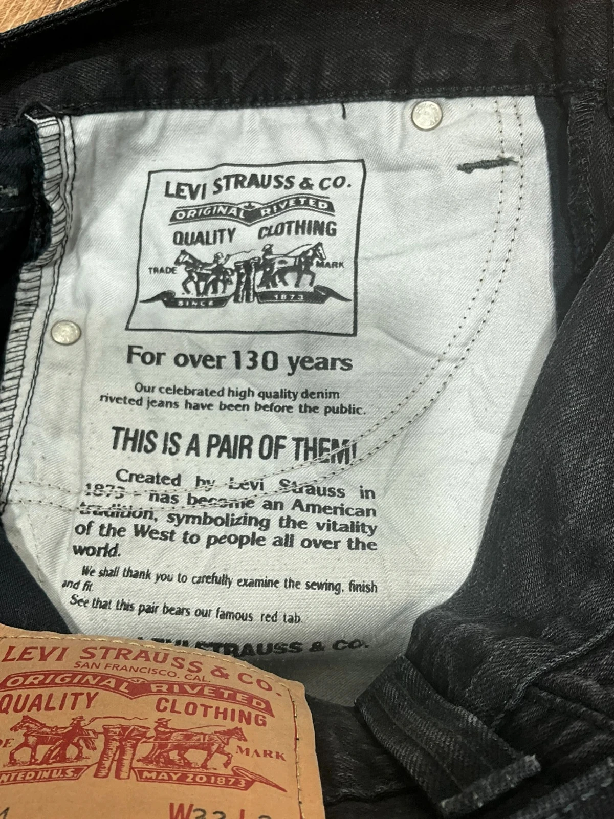 Jean Levi's 511 Slim W33 L34 Vintage 100% Coton Noir Délavé – photo 11